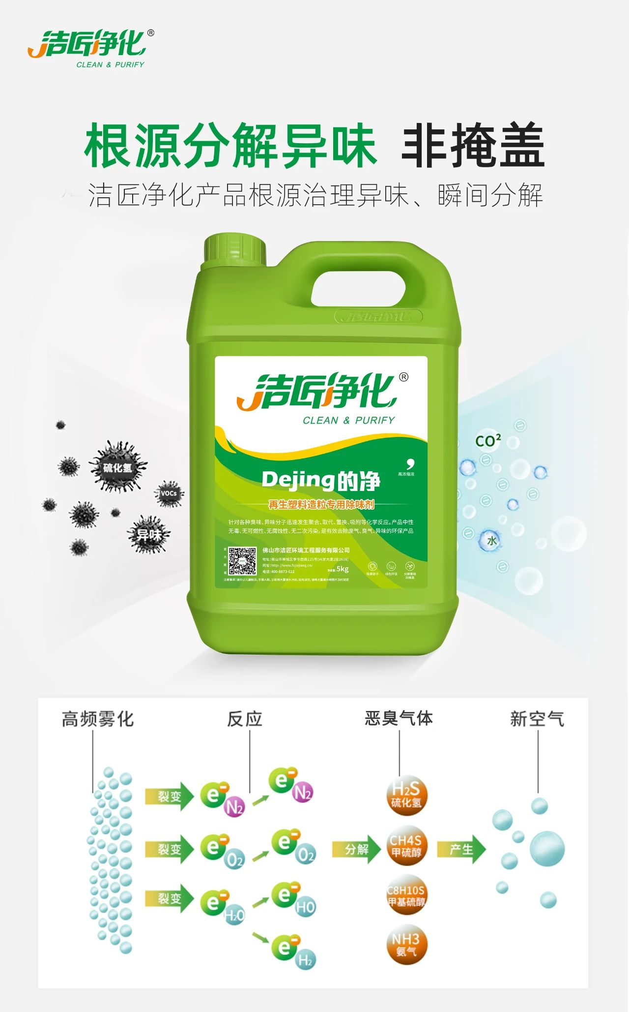 再生塑料造粒生產(chǎn)如何除臭？Dejing的凈除臭劑一站式解決方案！.jpg